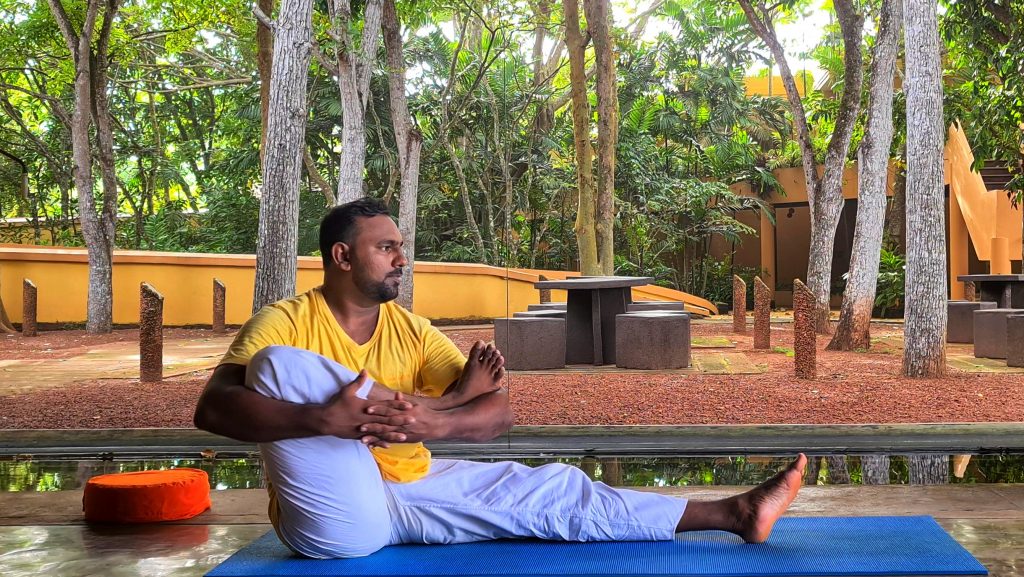 Yoga Instructor at Barberyn Demonstrating Yoga Asana